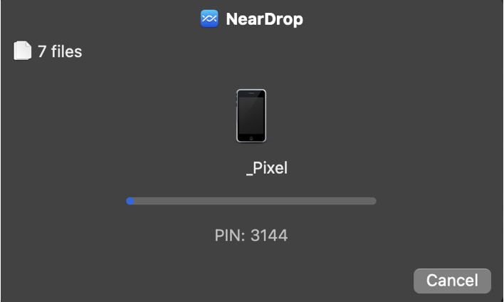 Pixel,Android,Mac,ニアバイシェア,写真,送信,受信,エアドロップ,neardrop